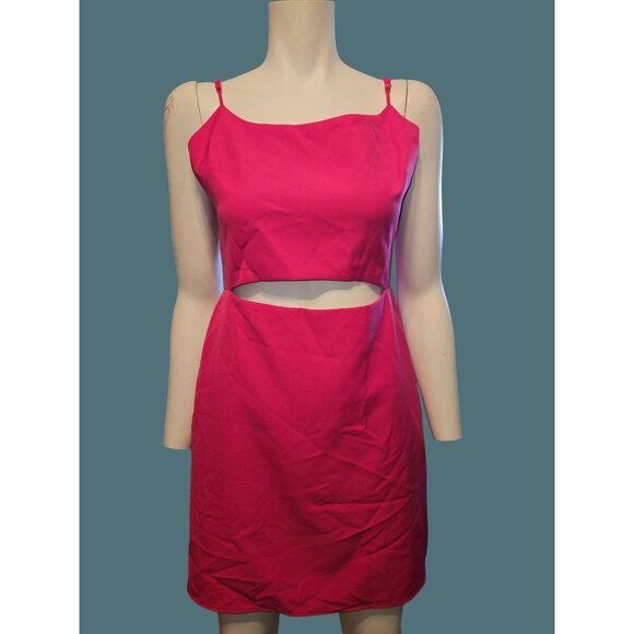 WAYF Pink Sleeveless Cutout Mini Dress Adjustable Straps Women Size M - Picture 6 of 9
